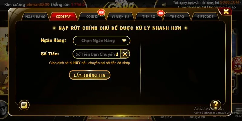 Nguyên nhân nạp tiền Go88 IOS nhưng không nhận được